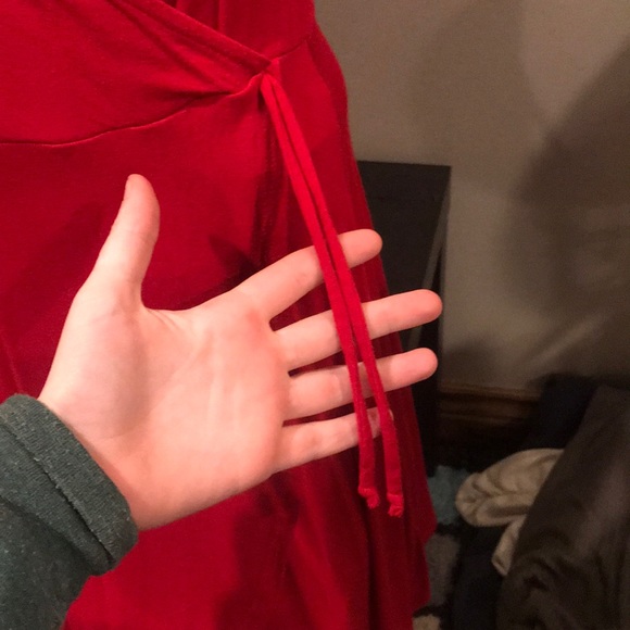 Sexy Red Cross Midi Dress Sz Large! - Picture 3 of 6